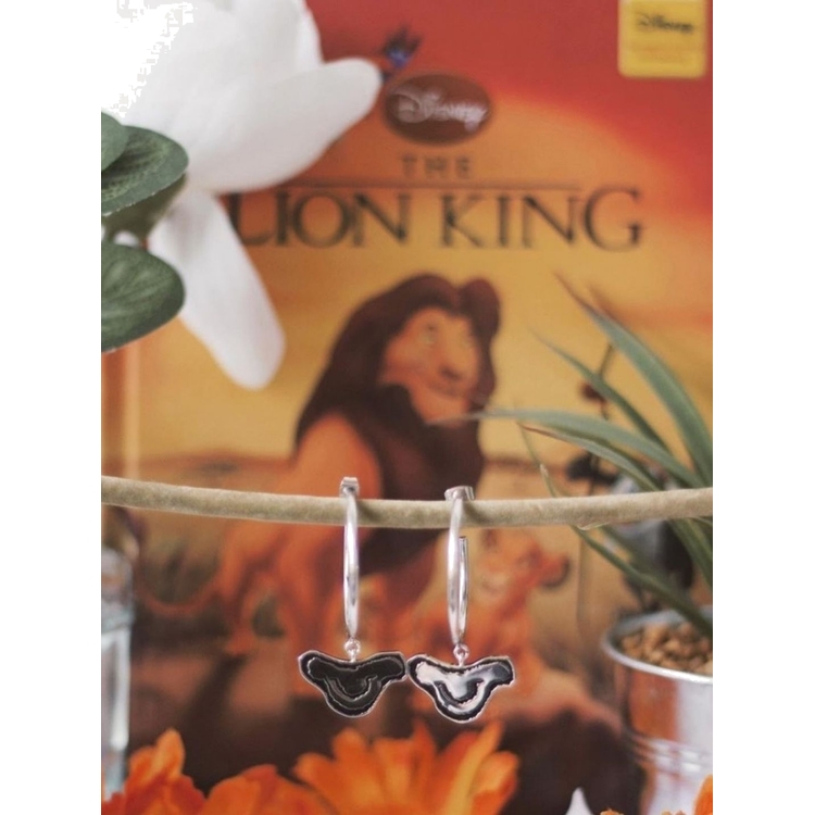 Product Disney Couture Lion King White Gold - Plated Rafiki Simba Hoop Earrings image
