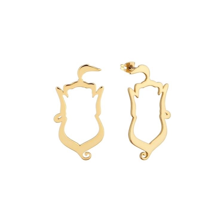 Product Disney Couture Disney Aladdin Gold Plated Statement Genie Outline Earrings image