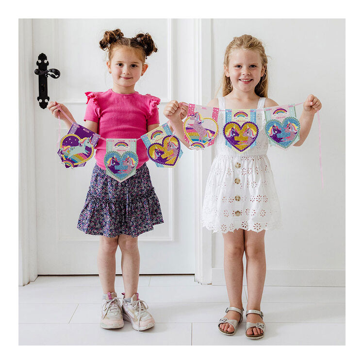 Product Totum: Unicorn - 2 In 1 Creativity Set Diamond Painting & Garland Rainbow Jewels (TT071506) image
