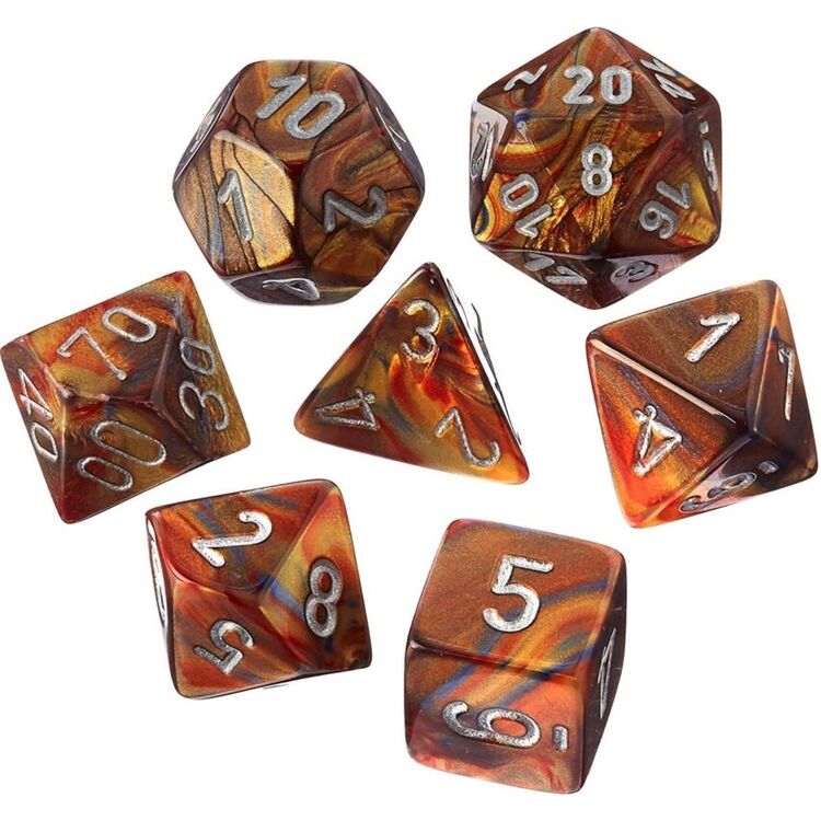 Product Ζάρια Lustrous Gold/Silver Mini Polyhedral 7-Die Set image