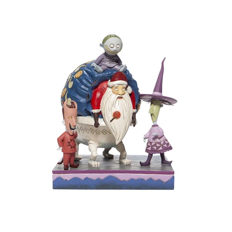 Product Enesco Disney Nightmare Before Christmas Lock Shock And Barrel With Santa Figurine image