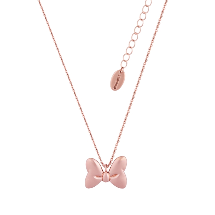 Product Disney Couture Minnie Mouse Rose Gold Plated Classic Bow Necklace image