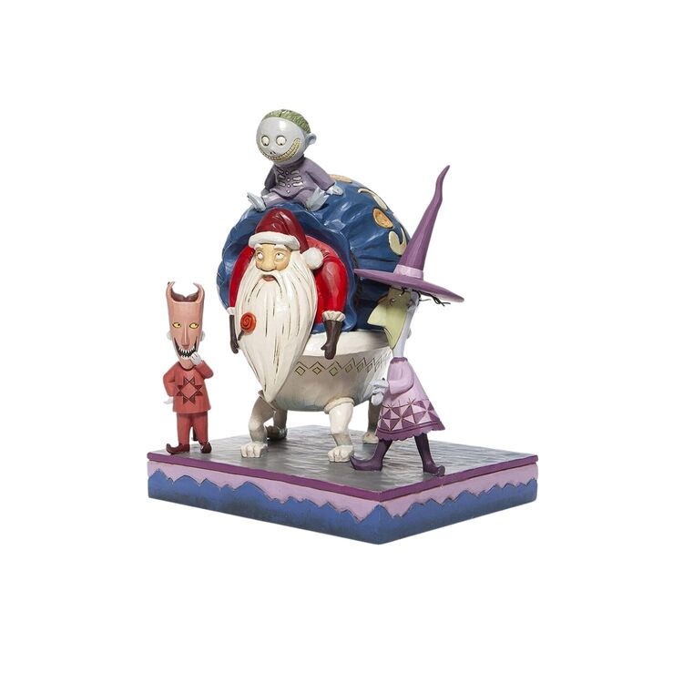 Product Enesco Disney Nightmare Before Christmas Lock Shock And Barrel With Santa Figurine image