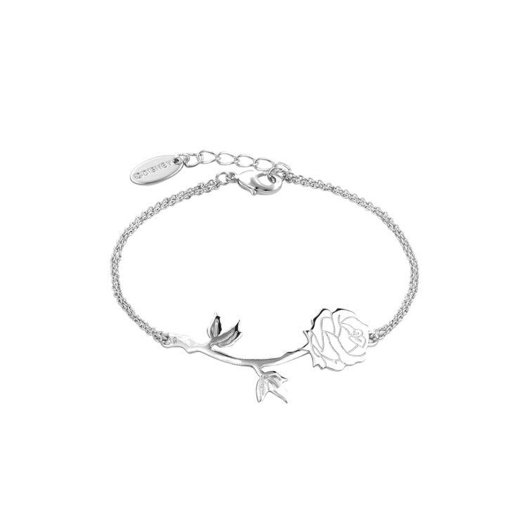 Product Disney Couture Beauty & the Beast White Gold-Plated Enchanted Rose Bracelet image