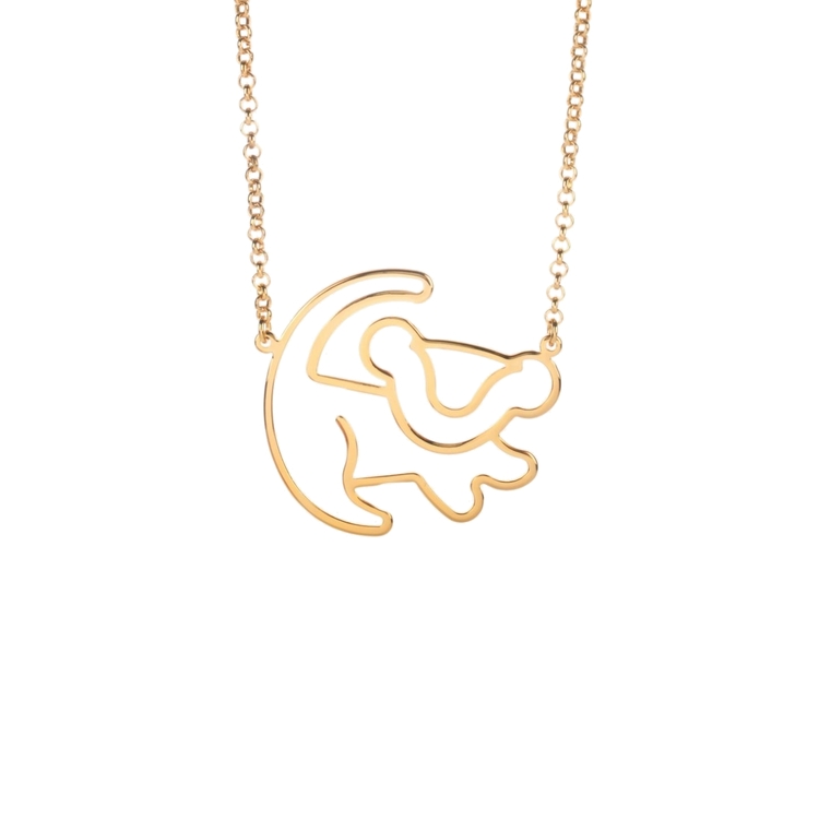 Product Disney Couture Classic Lion King Gold Plated Simba Outline Necklace image