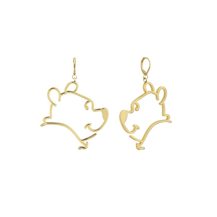 Product Disney Couture Winnie The Pooh Gold Plated Outline Earrings image