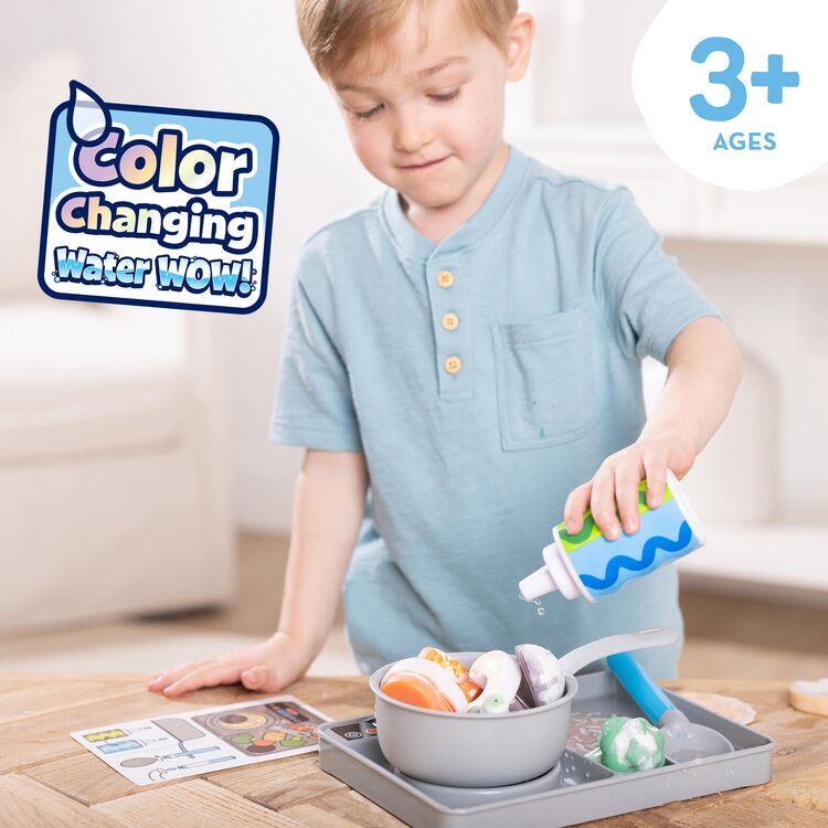 Product Melissa & Doug Pretend Play: Non-Wood Simmer & Stir Stove-Top Play Set (Color Reveal Water Wow!) (6074892) image
