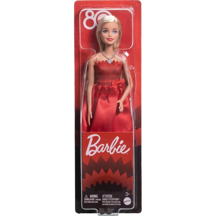Product Mattel Barbie: Fashion Dolls - Red Dress Mattel 80 Year Anniversary (JGD25) image