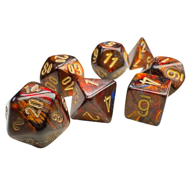 Product Ζάρια Scarab Blue Blood/Gold Mini Polyhedral 7τμχ image