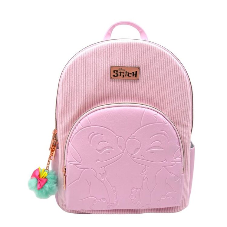 Product Τσάντα Πλάτης Disney Stitch and Angel Corduroy Pink Backpack image