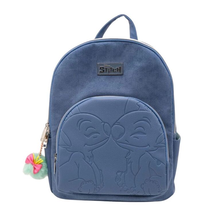 Product Disney Stitch and Angel Corduroy Blue Backpack image