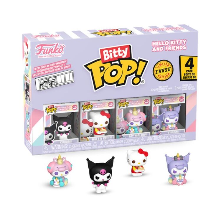 Product Funko Bitty Pop! 4-Pack Hello Kitty and Friends Kuromi, Hello Kitty, My Melody (Unicorn), Hello Kitty image