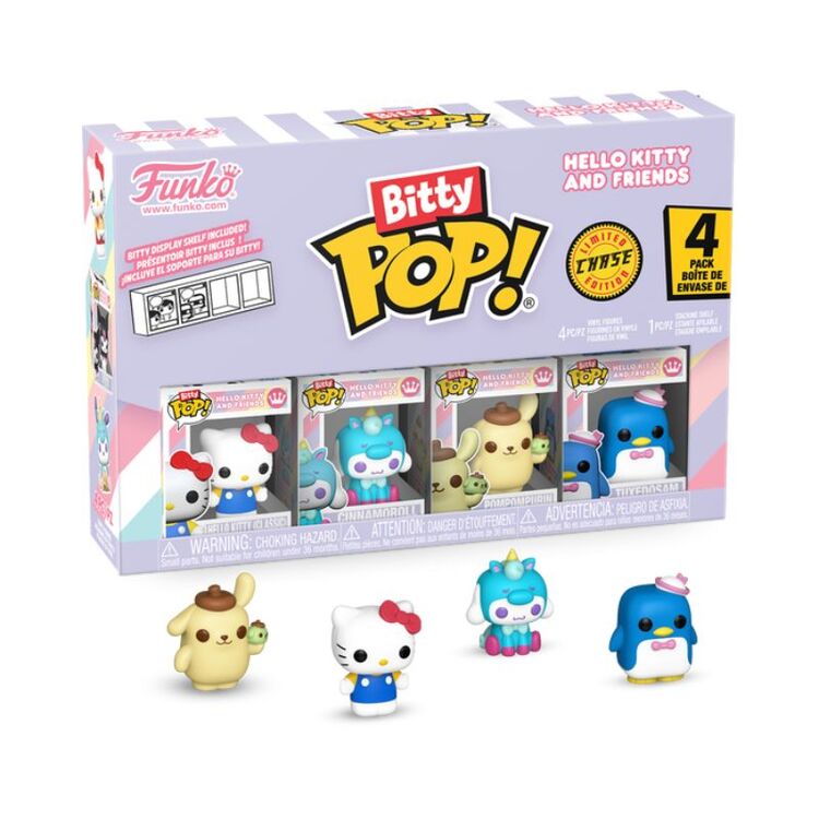 Product Φιγούρες Funko Bitty Pop! 4-Pack Hello Kitty and Friends – Hello Kitty (Classic), Cinnamoroll (Unicorn), Pompompurin, Tuxedosam image