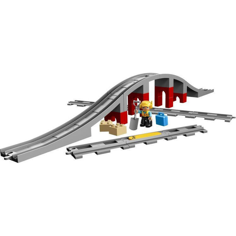 Product LEGO® DUPLO® Town: Σιδηροδρομική Γέφυρα και Τροχιές (10872) Μαζί με Πασχαλινή Λαμπάδα image