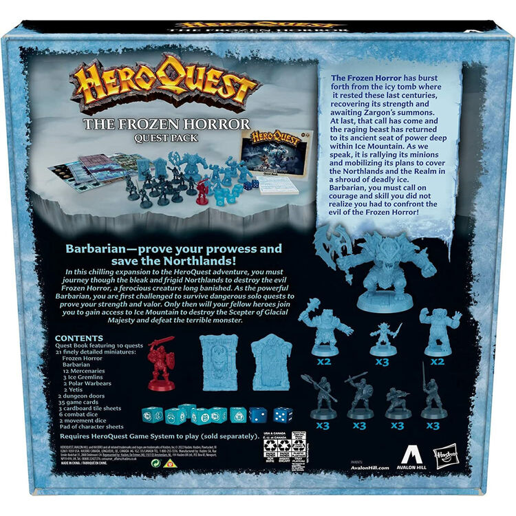 Product Επιτραπέζιο Παιχνίδι Hasbro Avalon Hill HeroQuest: The Frozen Horror Quest Pack (Expansion) (English Language) (F5815UU0) image