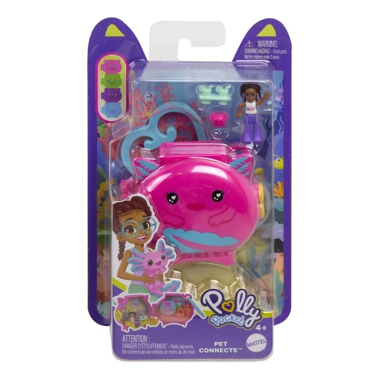 Product Mattel Polly Pocket Mini: Pet Connects - Axolotl Compact Playset (HXX22) image