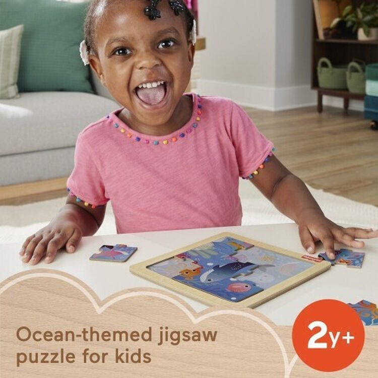 Product Παζλ Fisher-Price: Wooden Jigsaw Puzzle - Sea (HXV17) image