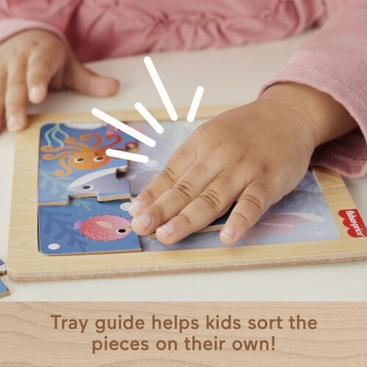 Product Παζλ Fisher-Price: Wooden Jigsaw Puzzle - Sea (HXV17) image