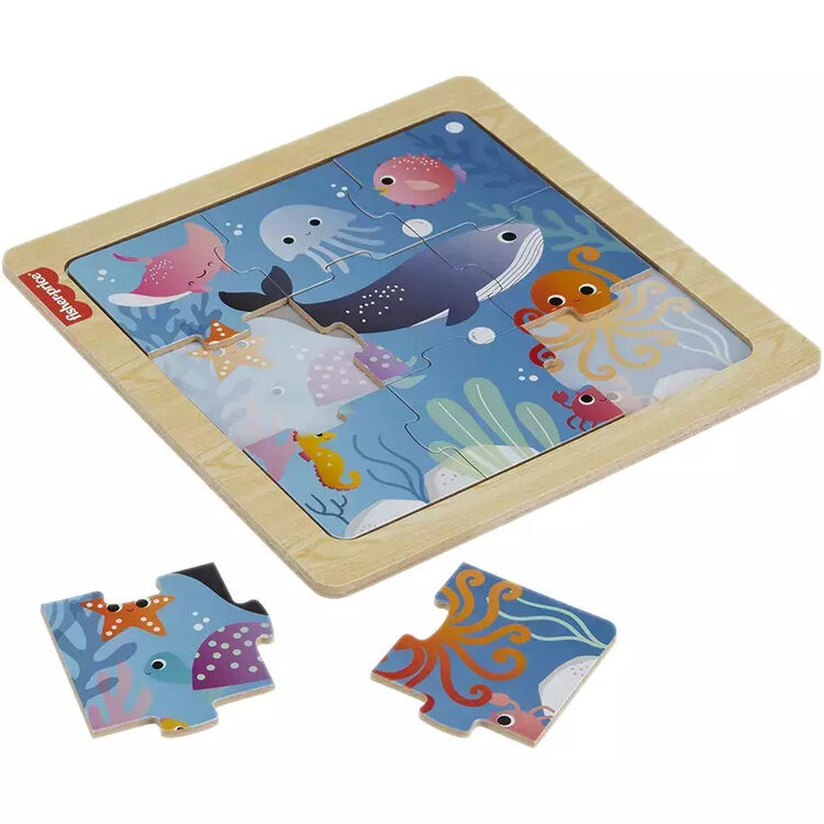 Product Παζλ Fisher-Price: Wooden Jigsaw Puzzle - Sea (HXV17) image