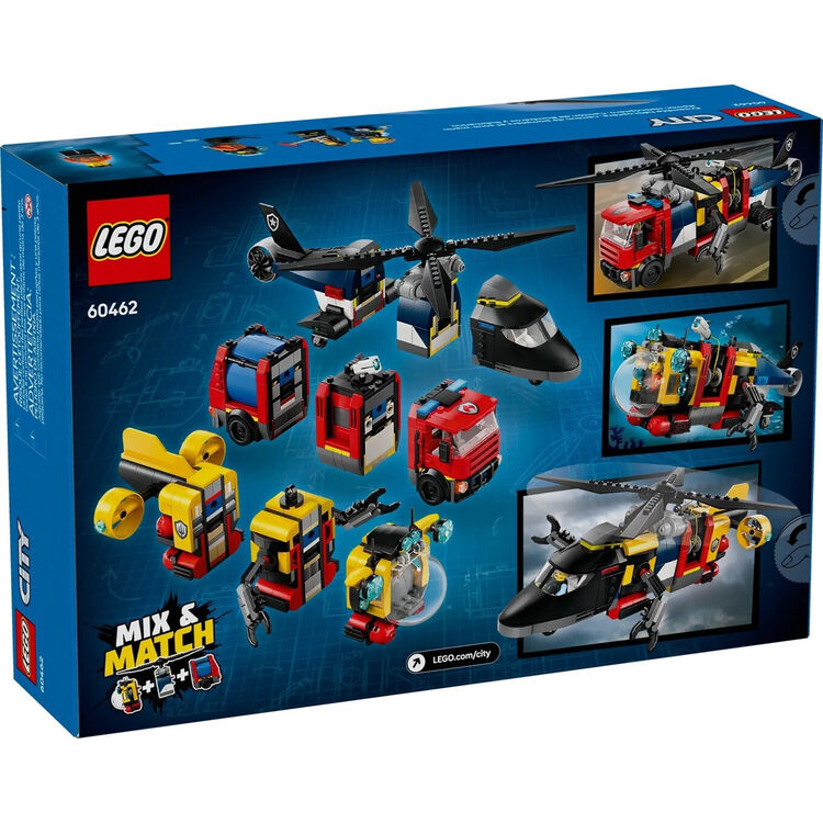 Product LEGO® City: Helicopter, Fire Truck & Submarine Remix (60462) image