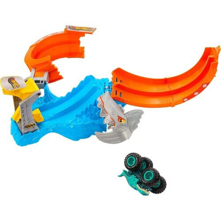 Product Mattel Hot Wheels Monster Trucks: Sharks VS. Dinos - Spiral Shark Smash Playset (JFR08) image
