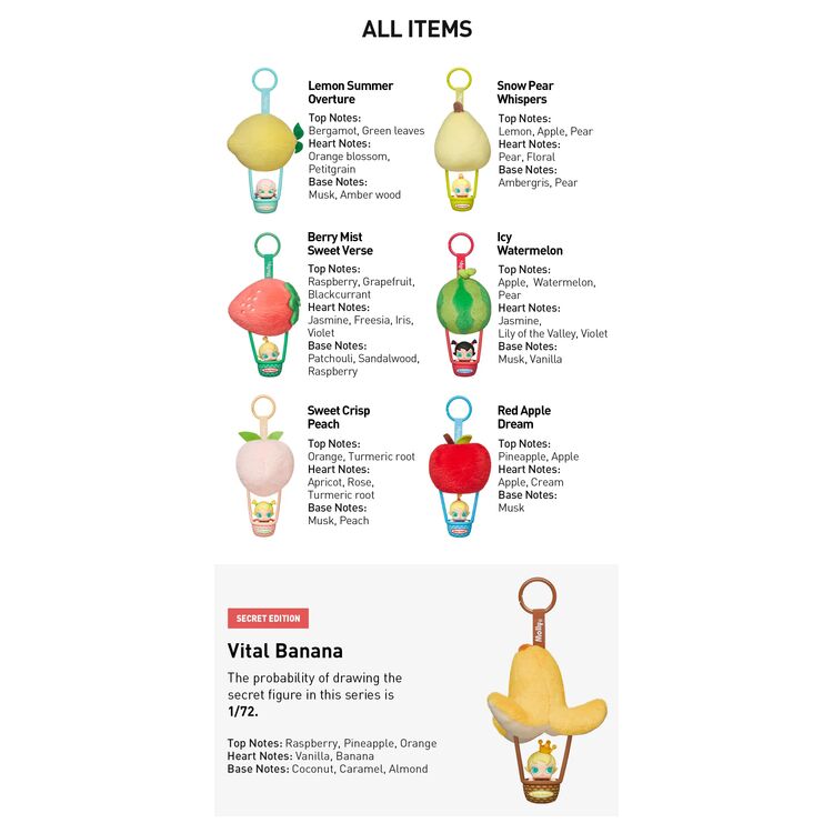 Product Μπρελόκ POP MART Baby Molly Fruity Aroma Series- Sachet Pendant (Blind Box 1pc) 1τμχ Τυχαία Επιλογή image