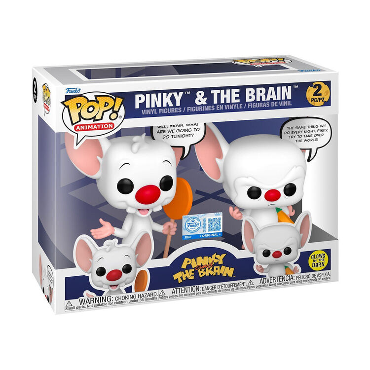 Product Φιγούρες Funko Pop! 2-Pack Animation Sayings: Pinky & The Brain (Glows in The Dark) (Special Edition) image