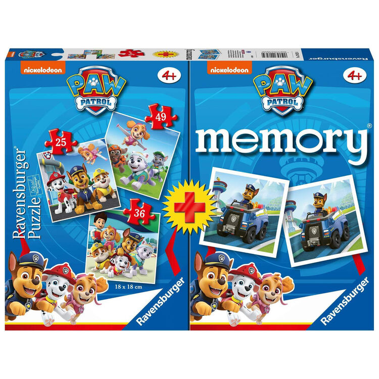 Product Επιτραπέζιο Παιχνίδι Ravensburger Memory + 3 Puzzle: Paw Patrol (20823) image
