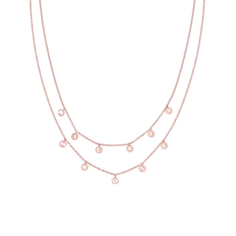 Product Κολιέ Disney Couture Mickey Mouse 90 Years Rose Gold-Plated M I C K E Y Layered Necklace image