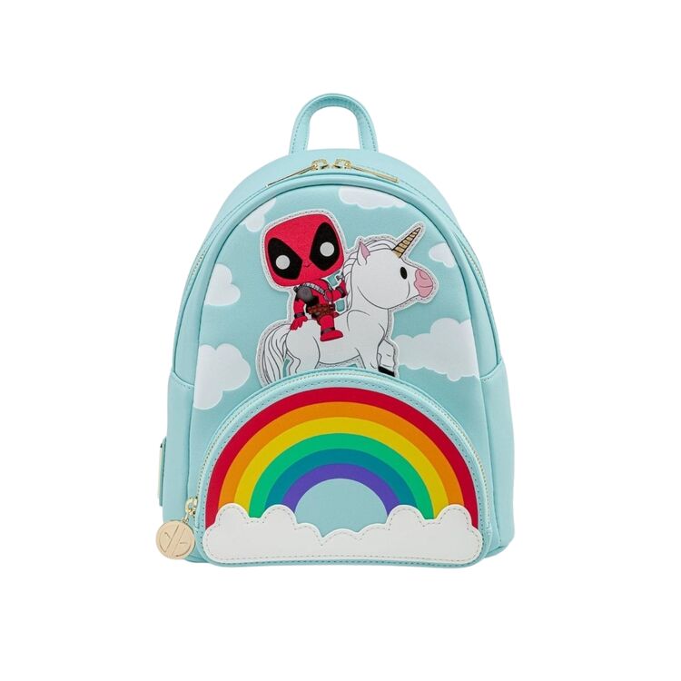 Product Loungefly Marvel Deadpool 30TH Anniversary Unicorn Rainbow Backpack image