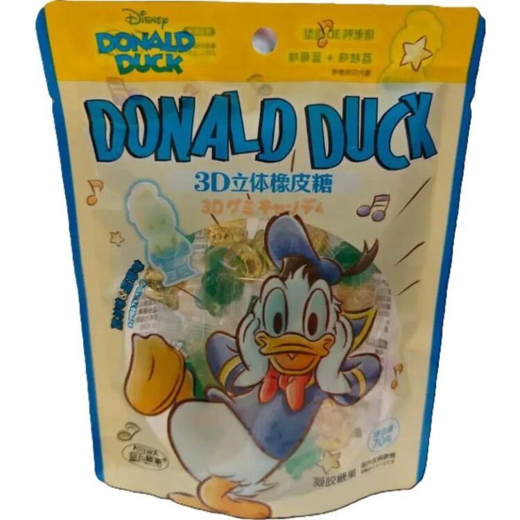 Product Donald Duck 3D Gummy Litchi & Blueberry 70g image