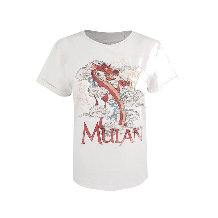 Product Disney Mulan Mushu Vintage White Ladies T-shirt image