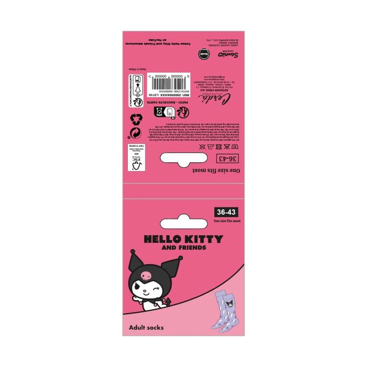 Product Κάλτσες Hello Kitty Kuromi Purple Socks image