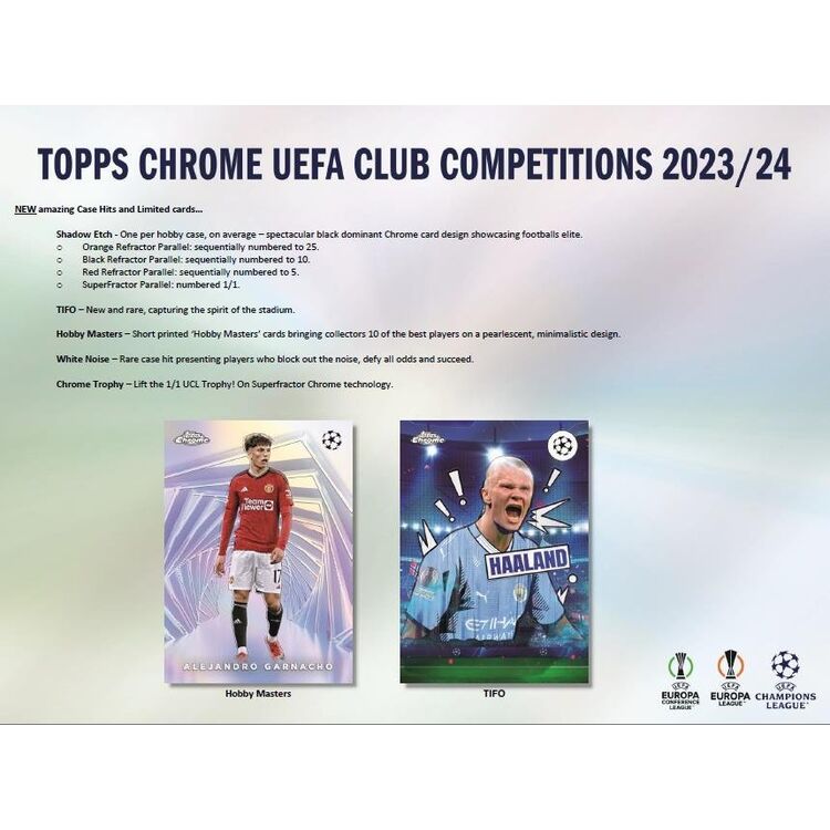 Product 2023-24 UCC Chrome Topps Hobby Box image