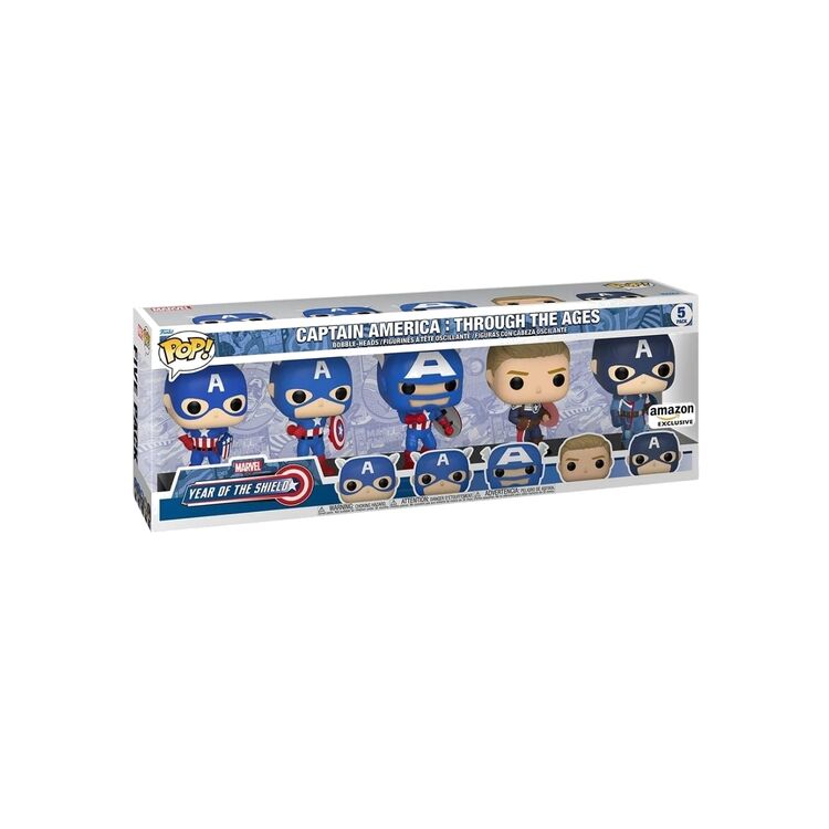 Product Funko Pop! Marvel Year of the Shield Captain America Through the Ages 5-Pack (Special Edition) image