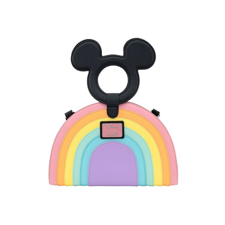 Product Loungefly Disney Mickey Mouse Pastel Rainbow Crossbody Bag image
