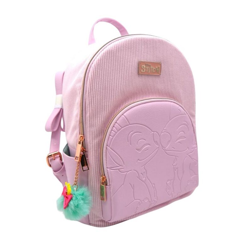 Product Τσάντα Πλάτης Disney Stitch and Angel Corduroy Pink Backpack image
