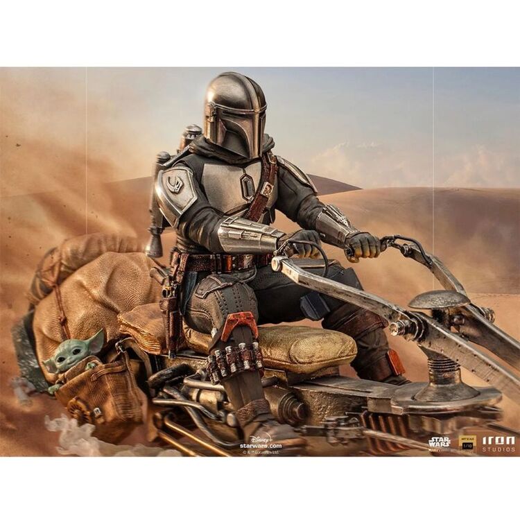 Product Iron Studios Deluxe: The Mandalorian - Mando on Speederbike Art Scale Statue (1/10) (LUCSWR48721-10) image