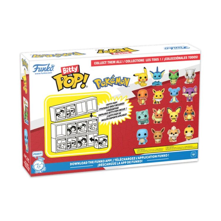 Product Funko Bitty Pop! 4-Pack Pokemon Pikachu, Squirtle, Charmander, Cubone image
