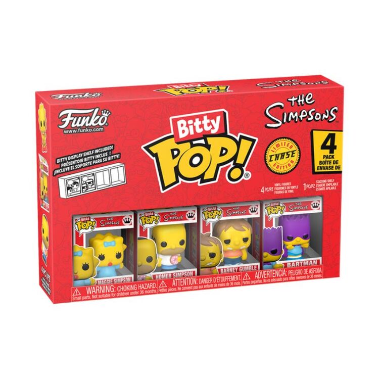 Product Funko Bitty Pop! 4-Pack The Simpsons Maggie Simpson, Homer Simpson, Barney Gumble, Bartman image