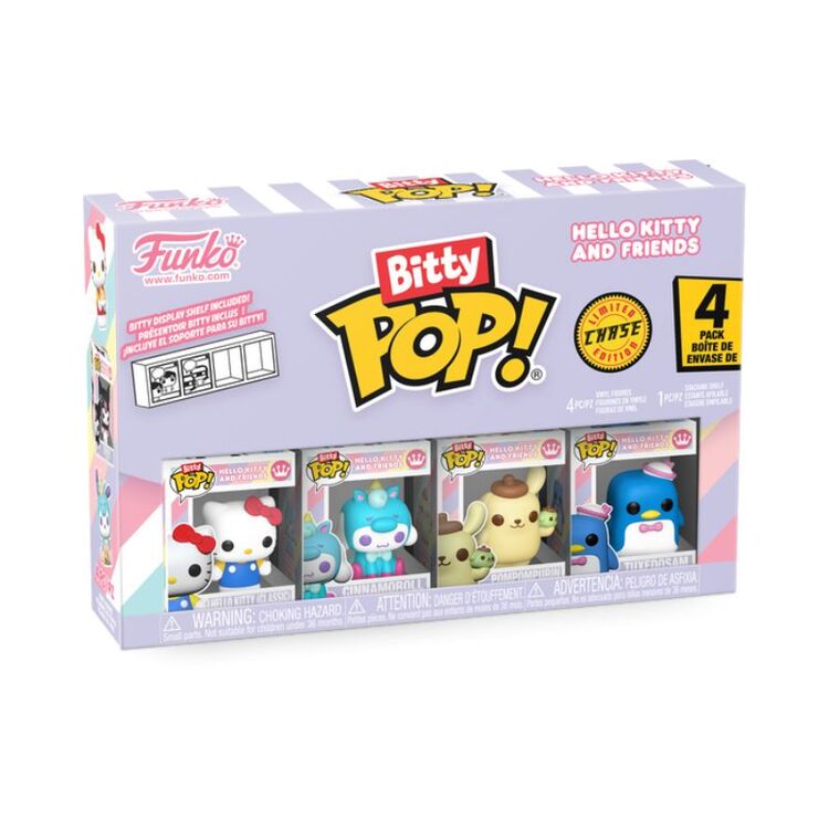 Product Φιγούρες Funko Bitty Pop! 4-Pack Hello Kitty and Friends – Hello Kitty (Classic), Cinnamoroll (Unicorn), Pompompurin, Tuxedosam image