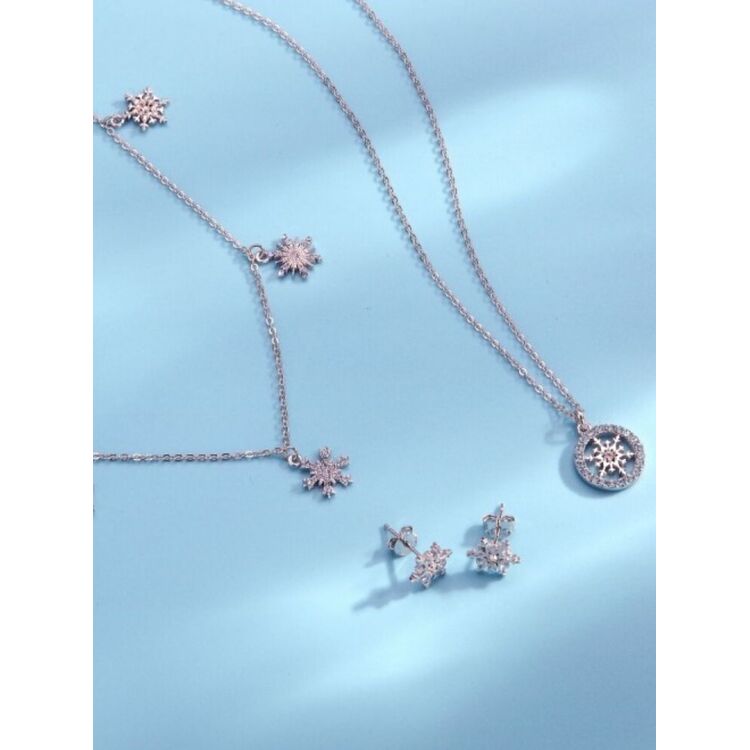 Product Disney Couture Frozen II Sterling Silver Crystal Snowflake Stud Earrings image