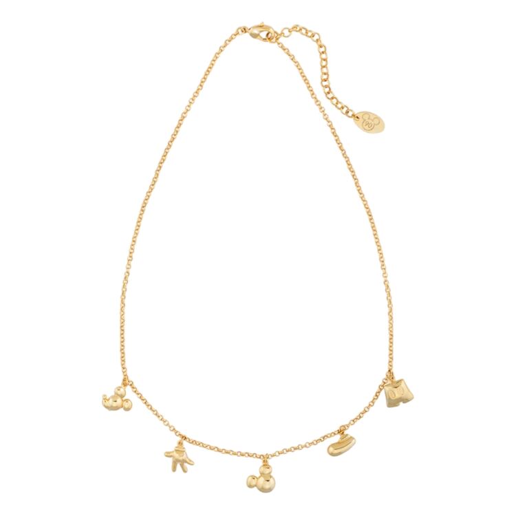 Product Disney Couture Mickey Mouse 90 Years Gold Icon Charm Necklace image