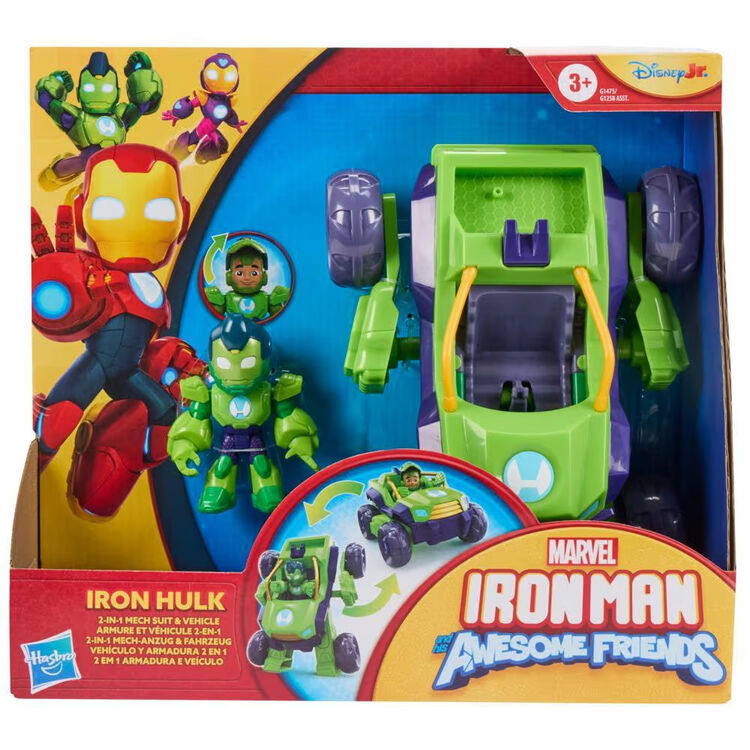 Product Μινι Φιγούρα Hasbro Marvel Iron Man And His Awesome Friends: Iron Hulk - 2 in 1 Mech Suit Figure & Vehicle (G1475) image