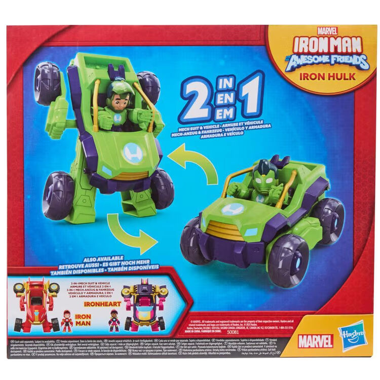Product Μινι Φιγούρα Hasbro Marvel Iron Man And His Awesome Friends: Iron Hulk - 2 in 1 Mech Suit Figure & Vehicle (G1475) image