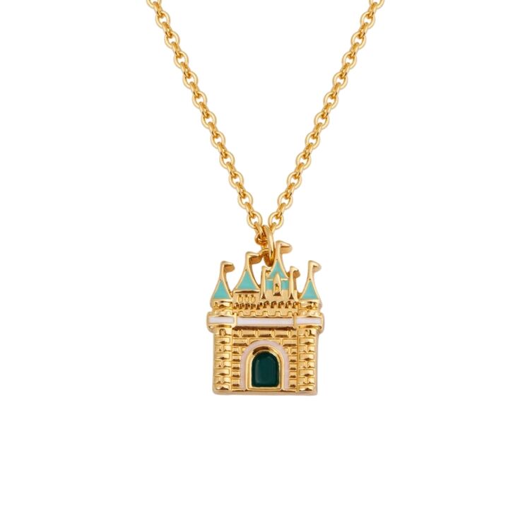 Product Disney Couture Gold-Plated Cinderella Magic Castle Necklace image