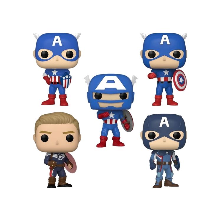 Product Funko Pop! Marvel Year of the Shield Captain America Through the Ages 5-Pack (Special Edition) image