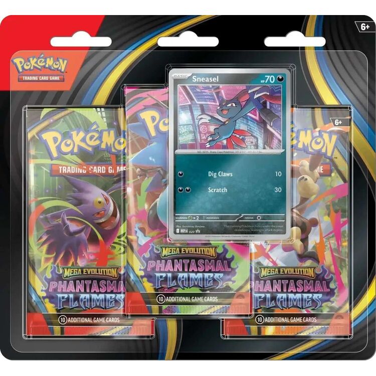 Product Pokemon TCG: Mega Evolution Phantasmal Flames 3-Booster Blister 1pc Random Pick image