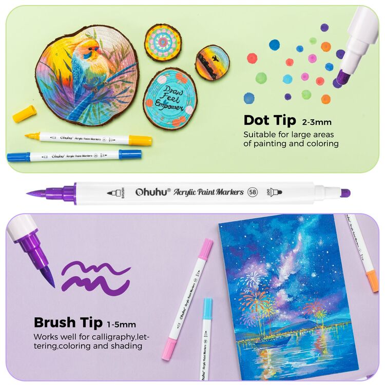 Product Ohuhu Markers Brush & Fine Acrylic Markers Set 36 image