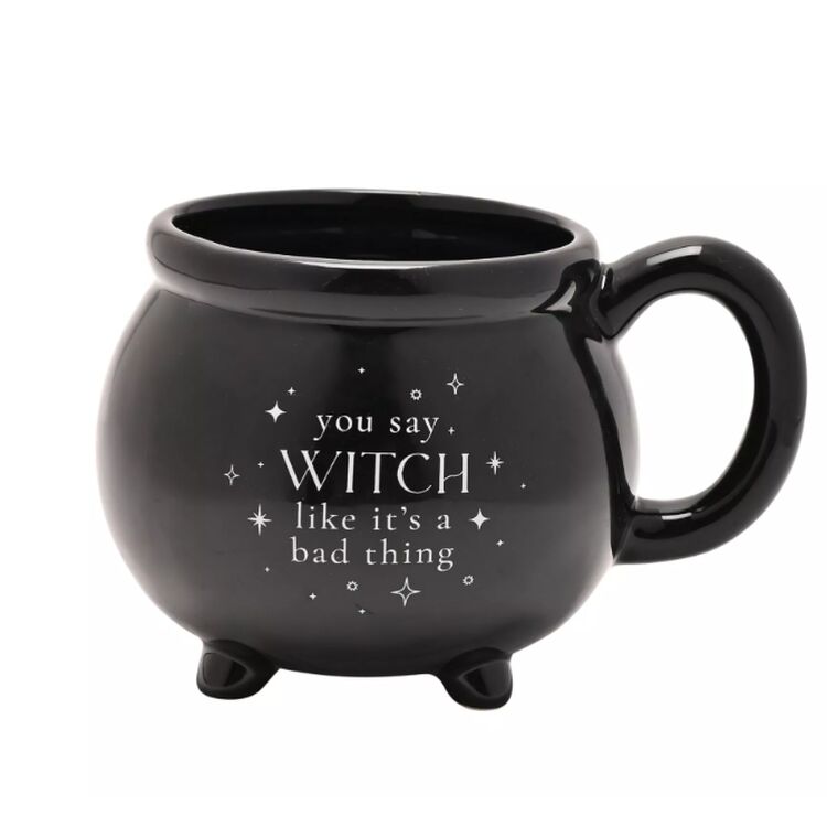 Product Halloween Black Cauldron Mug You Say Witch image